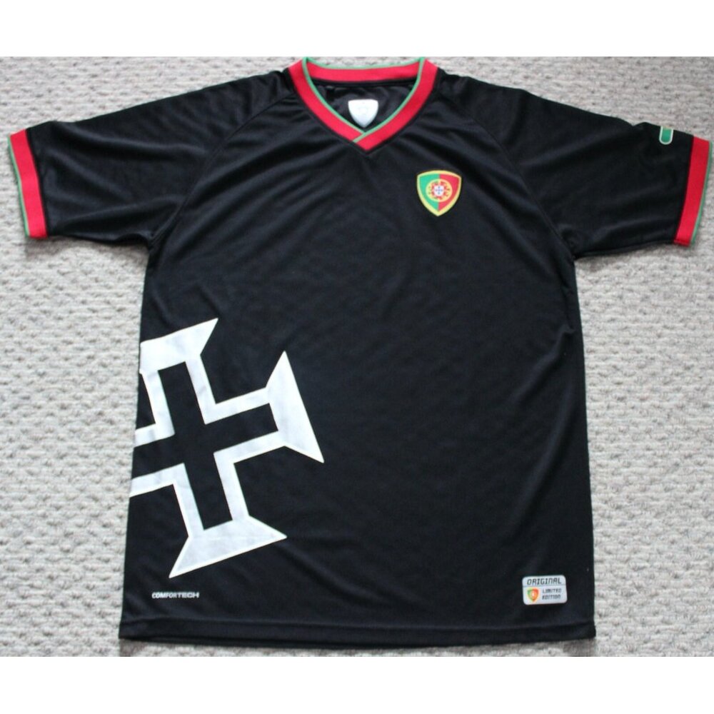 Portugal National Football Team Jersey Shirt Tops Small Black Soccer